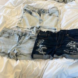 3 pairs of american eagle jean shorts